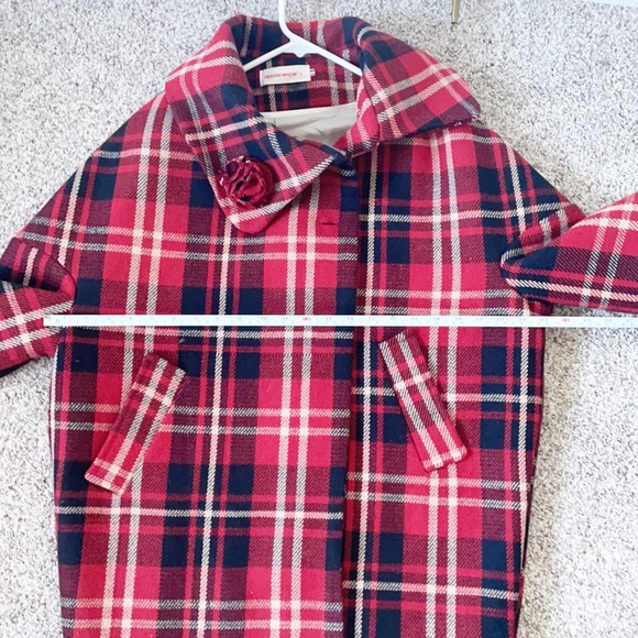 Hippocampe Wool Blend Plaid Coat - Picture 12 of 13